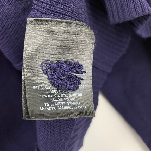 Anthropologie Moth Open Front Cropped Cardigan Sweater Womens Sz Small Navy Blue - Picture 6 of 6